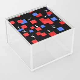 Dancing like Piet Mondrian - Composition in Color A. Composition with Red, and Blue on the black background Acrylic Box