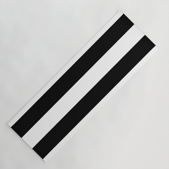 Black White Stripe Minimalist Yoga Mat By Beautifulhomes
