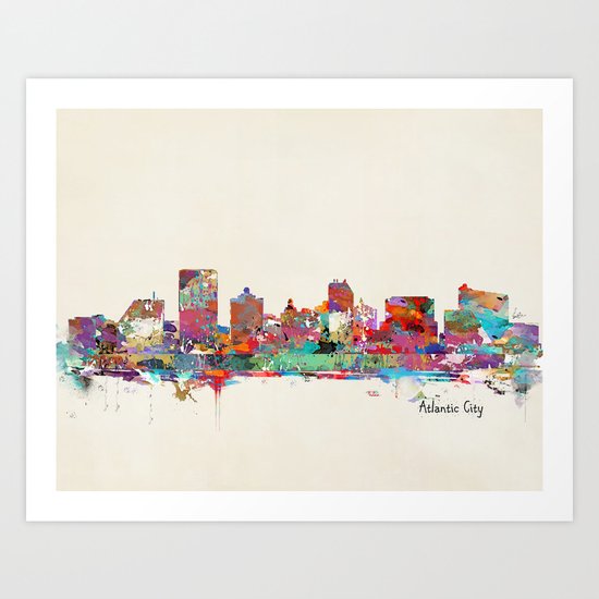 Atlantic city New Jersey skyline Art Print