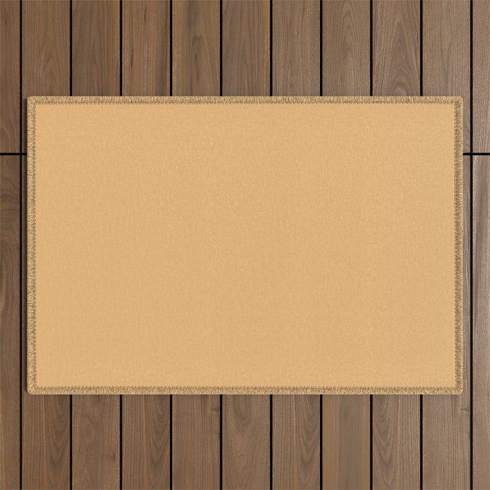 Fall Beige Solid Color Accent Shade / Hue Matches Sherwin Williams Classical Gold SW 2831 Outdoor Rug