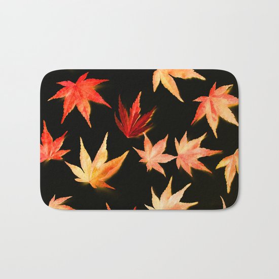 AUTUMN ROMANCE - LEAVES PATTERN #3 #decor #art #society6 Bath Mat