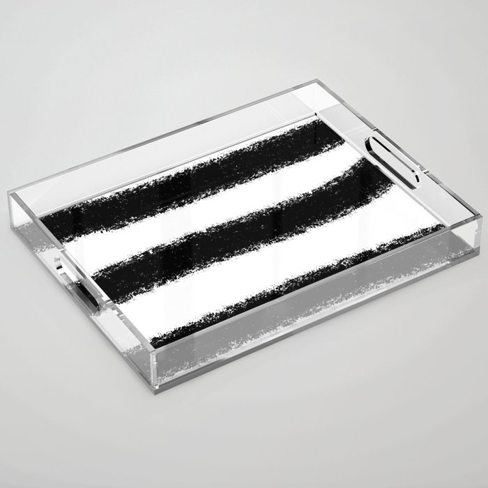 Black and white stripes Acrylic Tray