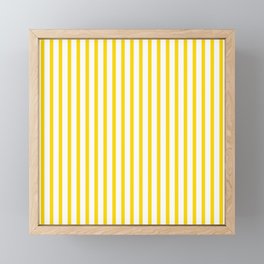 Yellow & White Vertical Stripes Framed Mini Art Print