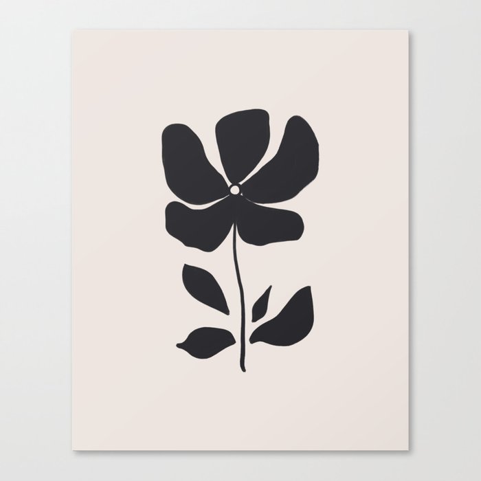 Flower in Scandinavian Minimalism Style Canvas Print