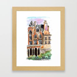 Durning Library, London Watercolour Travel Illustration Framed Art Print