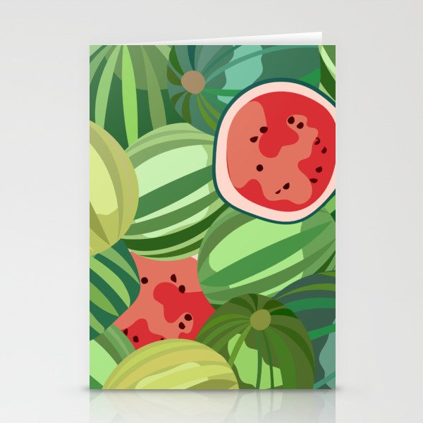 Watermelon - Colorful Summer Vibe Fruity Art Design II Stationery Cards