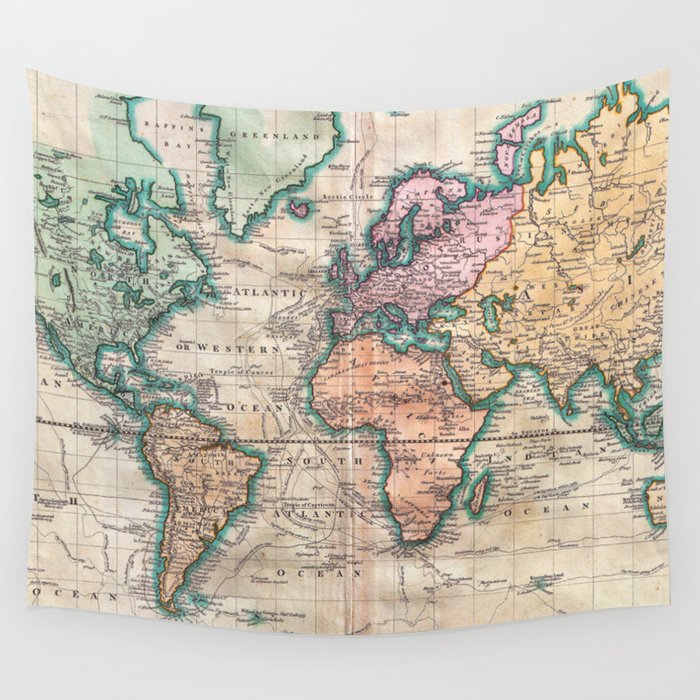 Society6 world map tapestry 2025