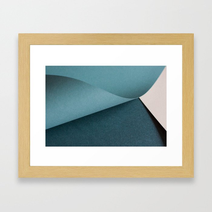 Folded paper waves Framed Art Print