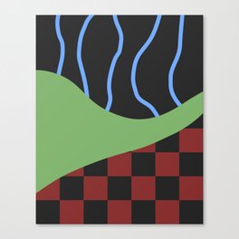Checked simple line colorblock 2 Canvas Print