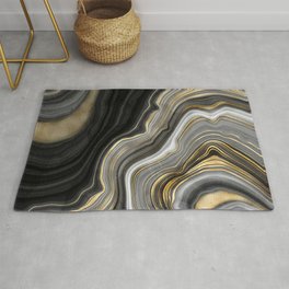 Agate Stone Rug | Mineral, Glitter, Abstract, Jewels, Digital, Watercolor, Agate, Graphicdesign, Marble, Gold 
