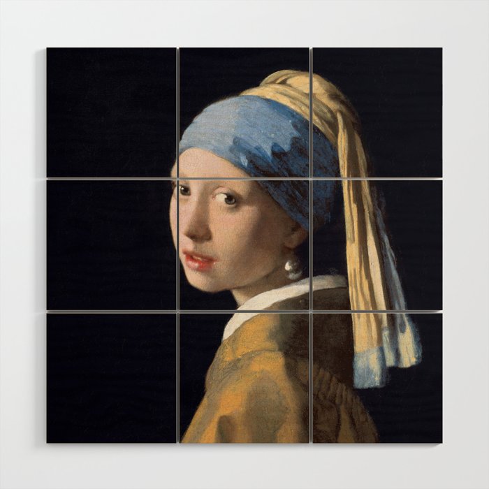 Girl with a pearl earring Wood Wall Art