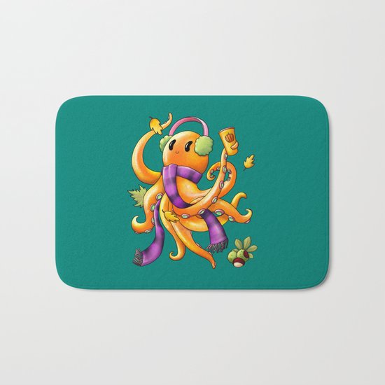 Autumn Octopus Bath Mat