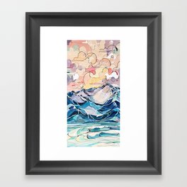 Sunrise, Surf, and Ridgelines Framed Art Print