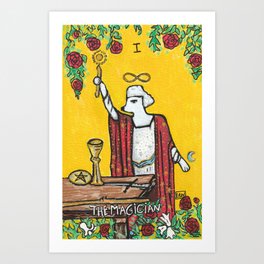 THE MAGICIAN POODLE TAROT CARD Art Print