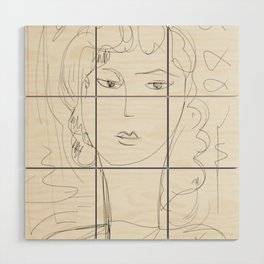 Sketch of a pop girl Wood Wall Art