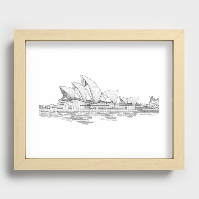 Sydney Art. Opera House. Architecture Art. Architecture Gift. Australia Travel Gift. Recessed Framed Print