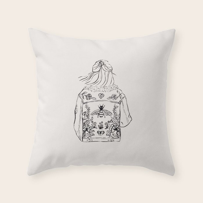 Denim Jacket Throw Pillow