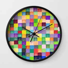 Pixelated Patchwork Wall Clock