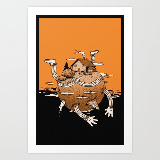 Lil House on the hill Art Print
