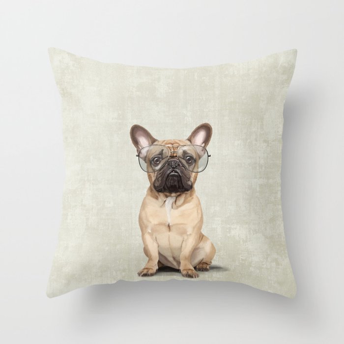 bulldog throw pillow