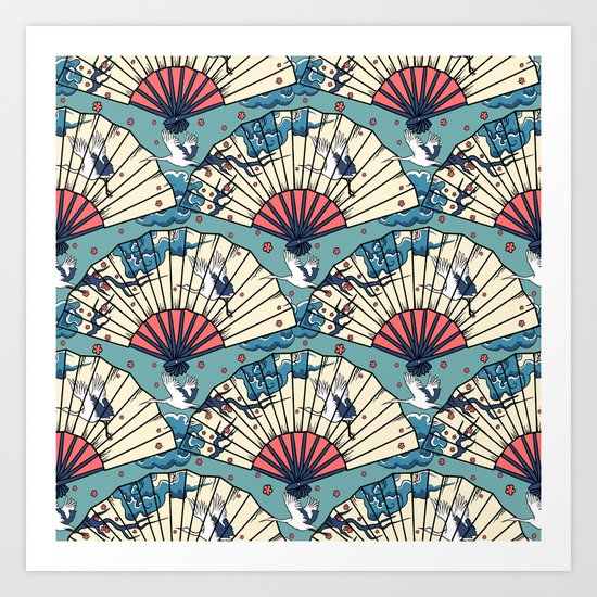 Oriental FanTasy Art Print