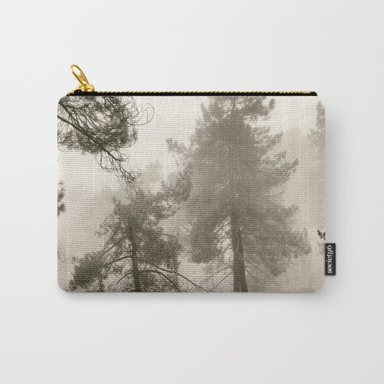 "Into the woods". Mono. Wandering into the fog. Carry-All Pouch