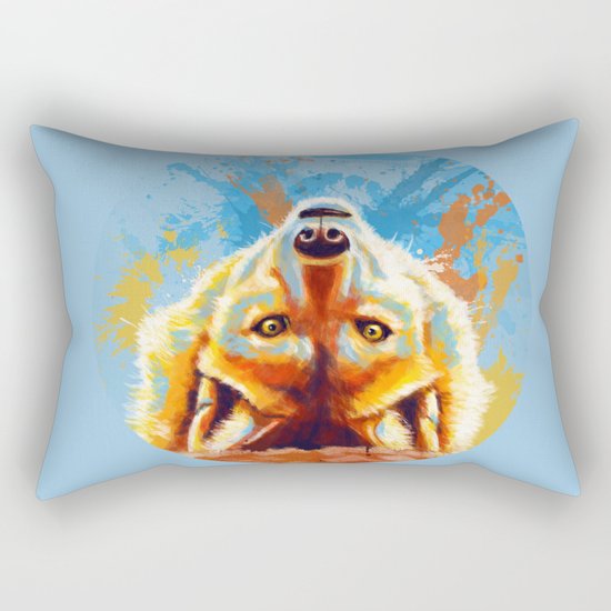 Hey! - Wolf portrait Rectangular Pillow
