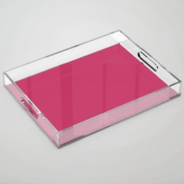 Innuendo deep raspberry pink solid color modern abstract pattern  Acrylic Tray