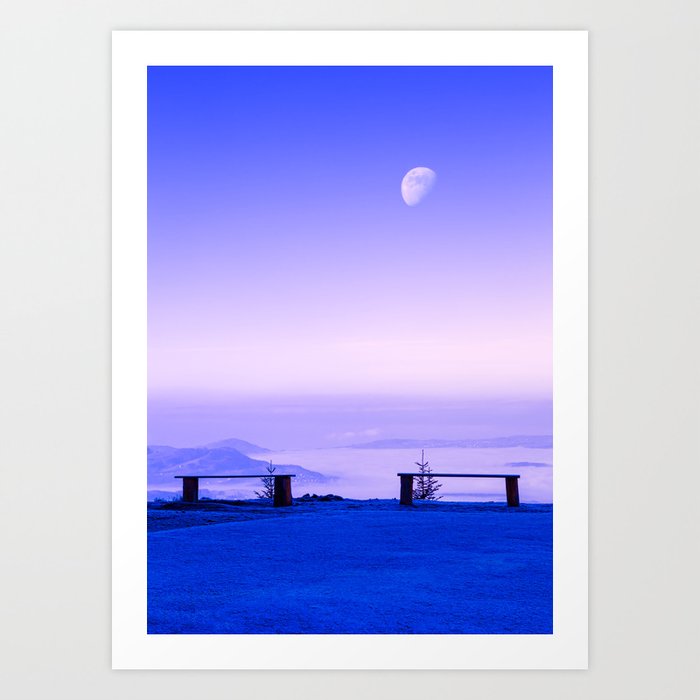 Above The Clouds, Under The Moon Art Print