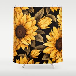 Garden Retreat with Sunflower Patterns Shower Curtain