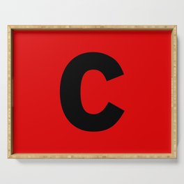 letter C (Black & Red) Serving Tray