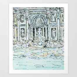 Rome, Italy Art Print | Italy, Rome, Gouache, Postcard, Painting, Travel, Watercolour 