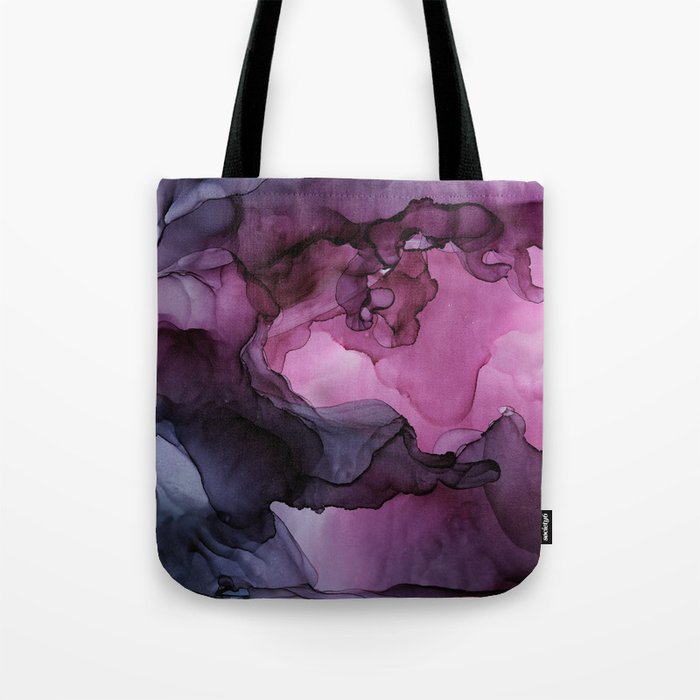 Abstract Ink Painting Ethereal Flowing Watercolor Nebula Tote Bag