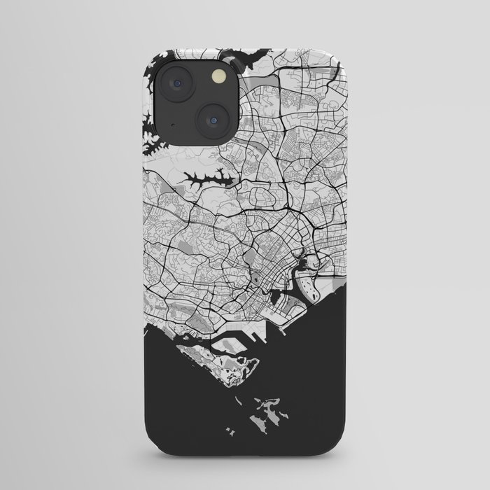 Singapore Map Gray iPhone Case