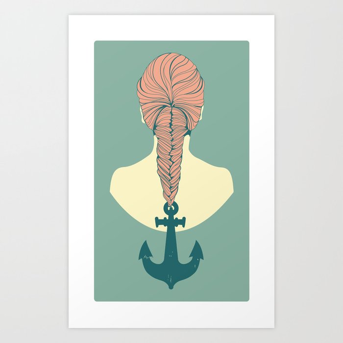 Fish and Anchor Art Print