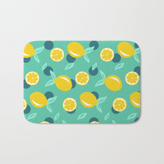 Lemon dots #society6 #decor #buyart Bath Mat