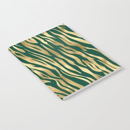 Green Gold Tiger Skin Print Notebook