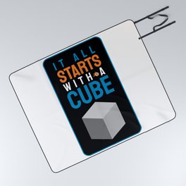 It all starts with a cube / 3d artist gift idea / blender lovers / 3d animator gift idea / 3d artist present Picnic Blanket