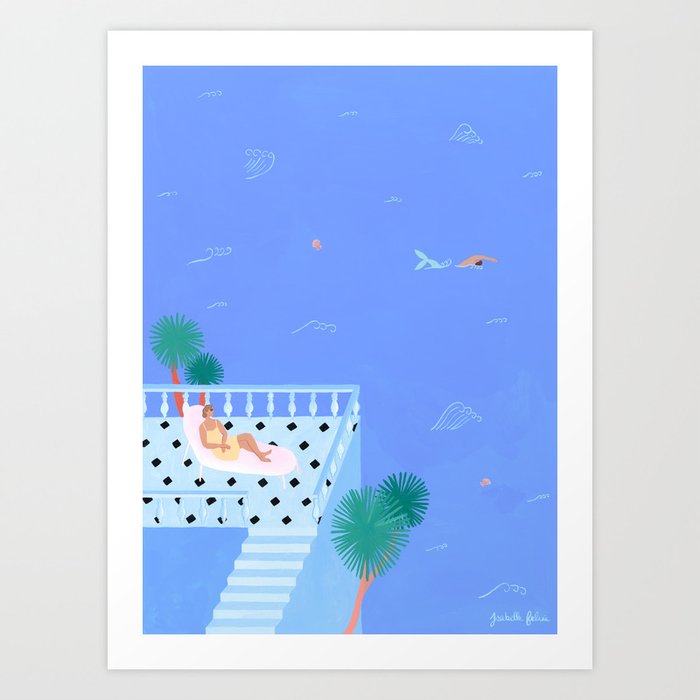 A Distant Merman Art Print