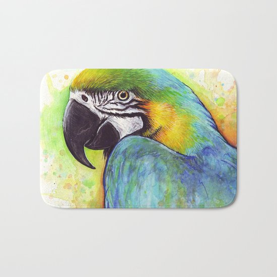 Macaw Bird Parrot Colorful Tropical Animal Bath Mat