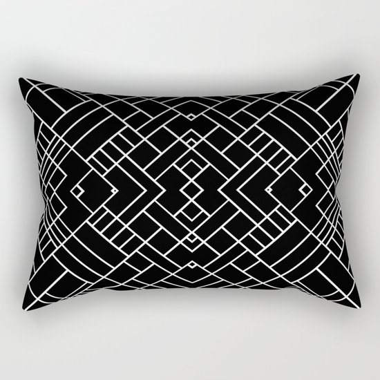 PS Grid 45 Black Rectangular Pillow