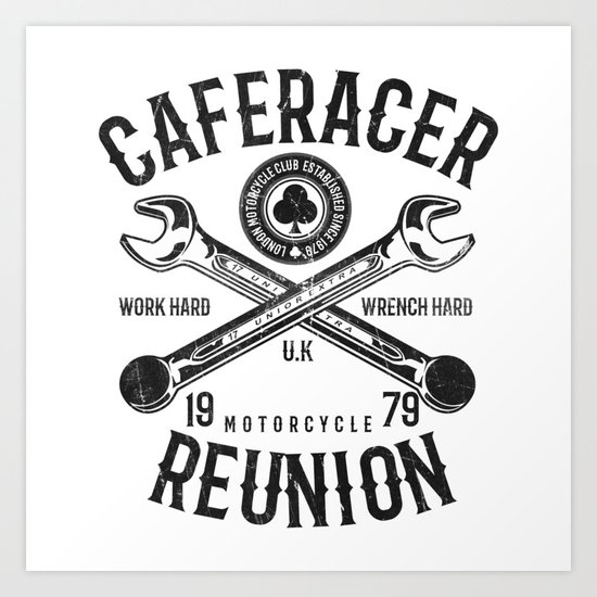 Cafe Racer Reunion Vintage Tools Poster Art Print