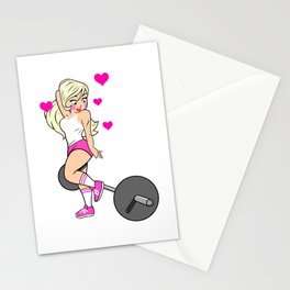 Barbell Girl Love Stationery Cards