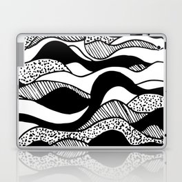 Abstract black and white sand waves Laptop Skin