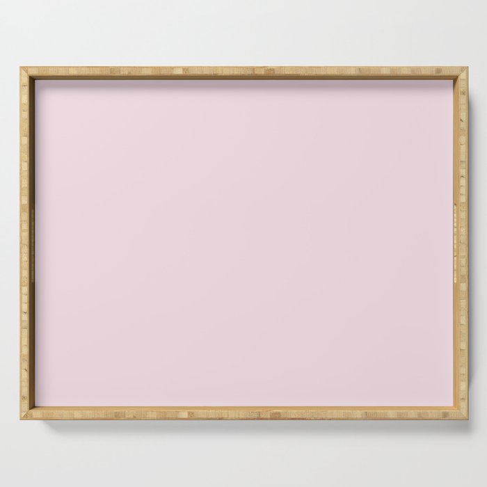 Pink Marshmallow pale pastel solid color modern abstract pattern  Serving Tray