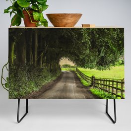 Great Britain Photography - Dirt Road Under The Trees On The Countryside Credenza