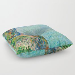 Claude Monet - The Sea Seen from the Cliffs of Fecamp (1881) Floor Pillow