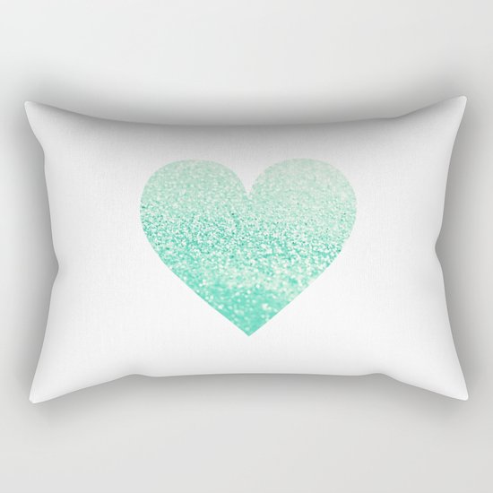 SEAFOAM HEART Rectangular Pillow