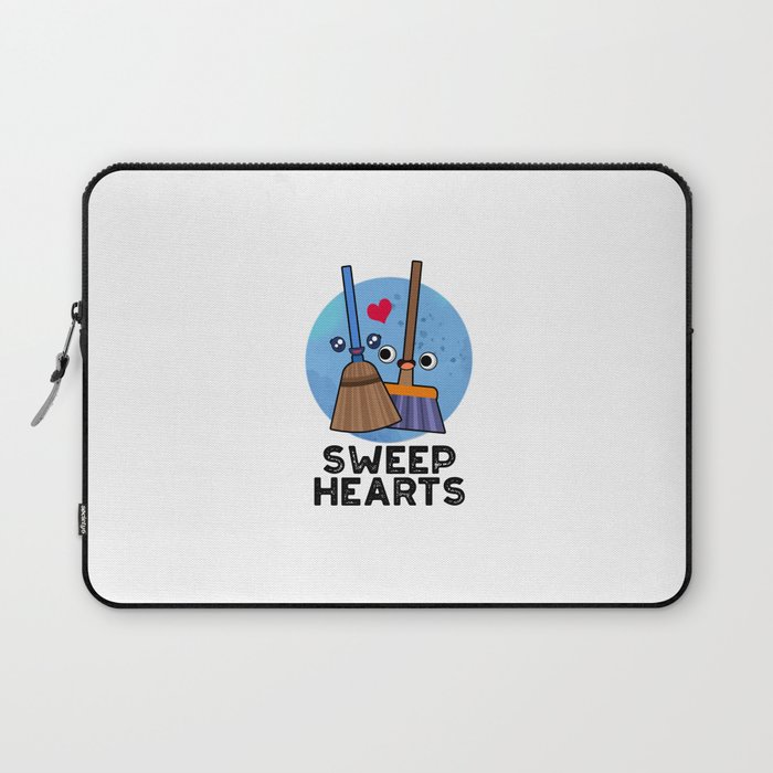 Sweep Hearts Funny Sweet Hearts Broom Pun Laptop Sleeve