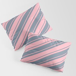 [ Thumbnail: Light Pink & Light Slate Gray Colored Lines Pattern Pillow Sham ]
